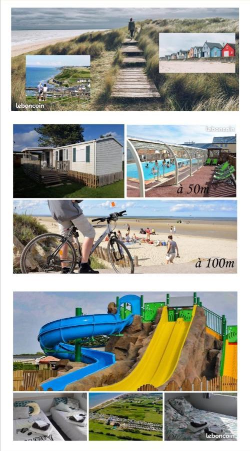 Mobile-Home 100M Plage Utah Mme Surget Sainte-Marie-du-Mont  Exterior foto