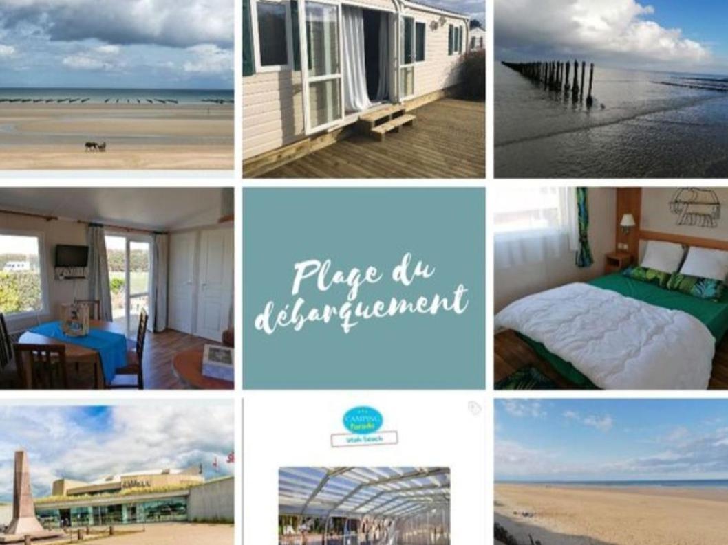 Mobile-Home 100M Plage Utah Mme Surget Sainte-Marie-du-Mont  Exterior foto